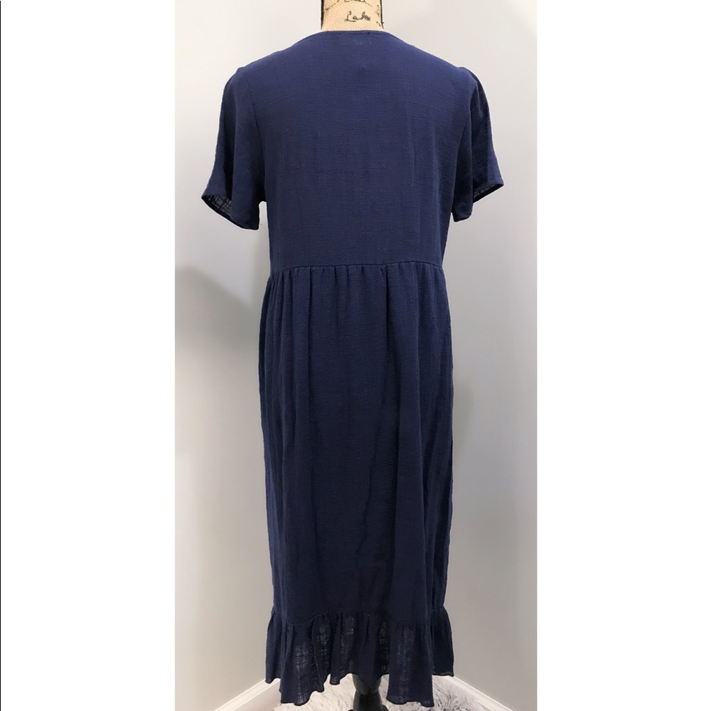 ❌SOLD❌ New Navy Dress with Ruffle Hem - Picture 2 of 4